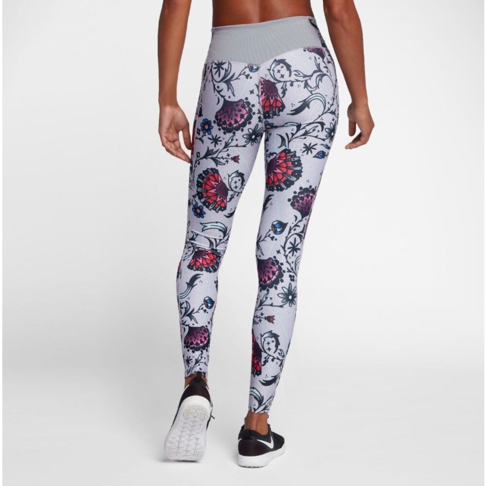NIKE Dri-FIT Power Legend Tight Leggings High Waisted Floral Print Womens Size M - Picture 2 of 10